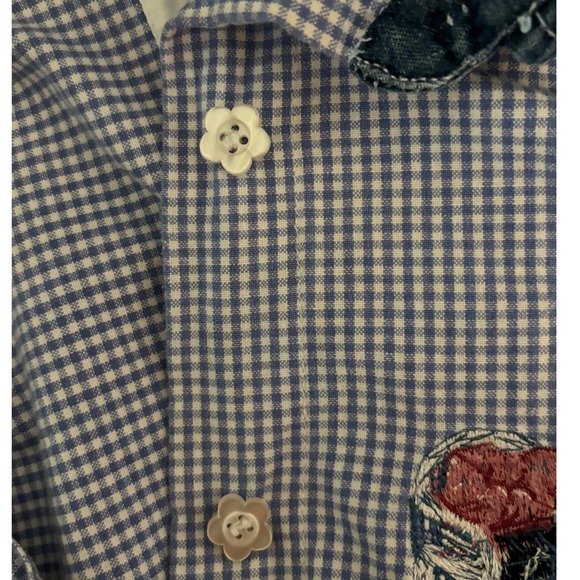 Solutions Original Vintage Embroidered Gingham Button Down CottageCore Size XL - Picture 7 of 10